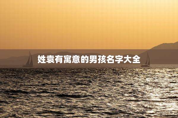 姓袁有寓意的男孩名字大全