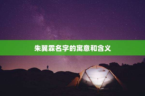 朱翼霖名字的寓意和含义