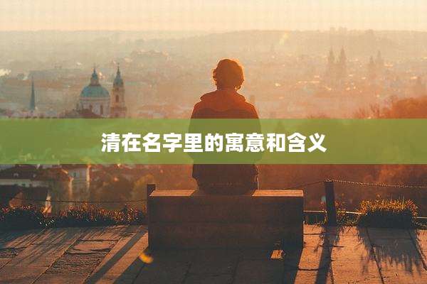 清在名字里的寓意和含义