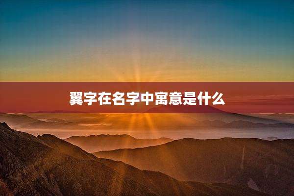 翼字在名字中寓意是什么