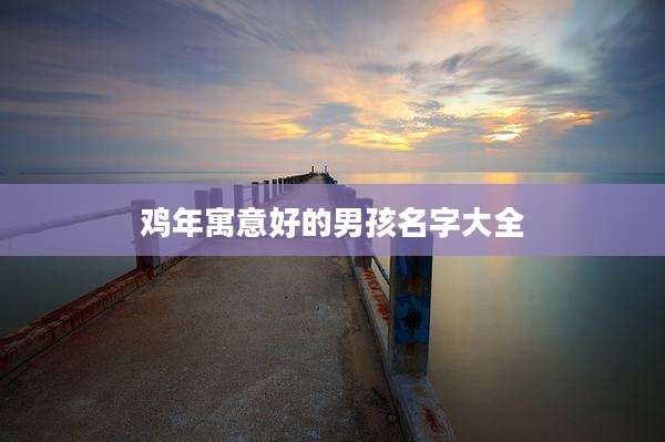 鸡年寓意好的男孩名字大全