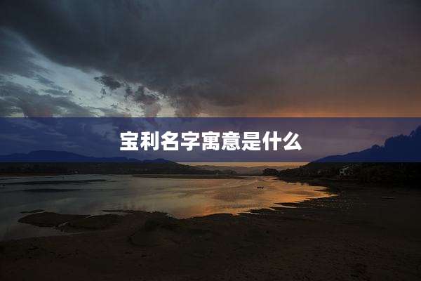 宝利名字寓意是什么