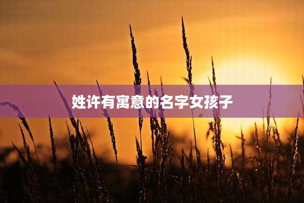 姓许有寓意的名字女孩子