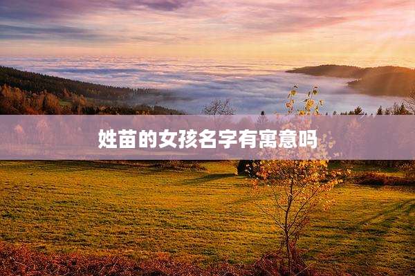 姓苗的女孩名字有寓意吗