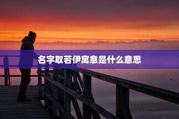 名字取若伊寓意是什么意思
