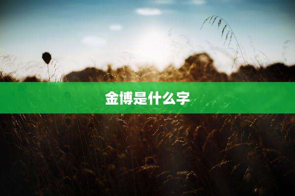 金博是什么字
