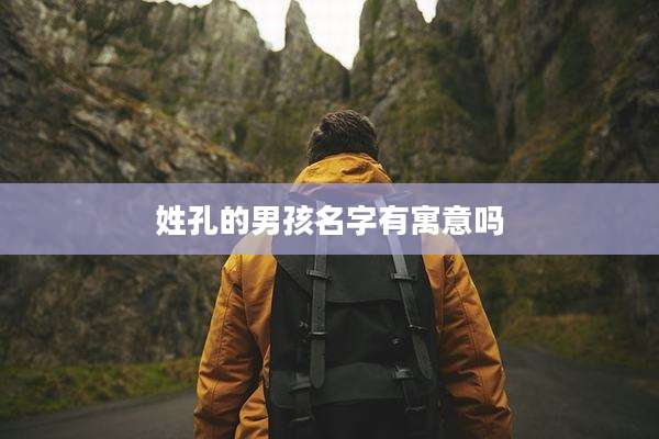 姓孔的男孩名字有寓意吗