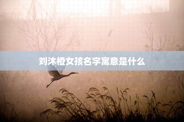 刘沐橙女孩名字寓意是什么