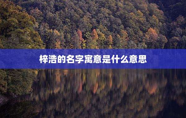 梓浩的名字寓意是什么意思