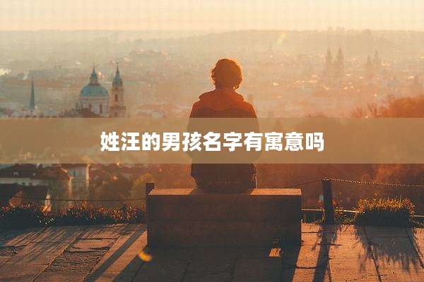 姓汪的男孩名字有寓意吗
