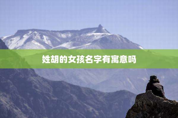 姓胡的女孩名字有寓意吗