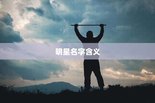 明星名字含义
