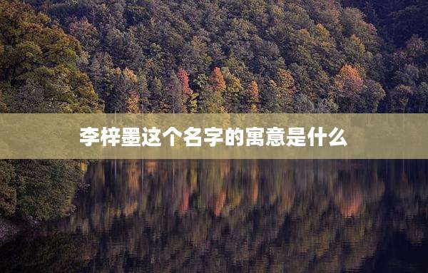 李梓墨这个名字的寓意是什么