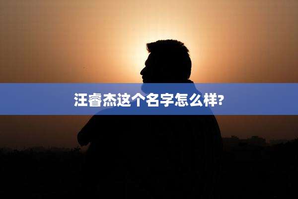 汪睿杰这个名字怎么样?