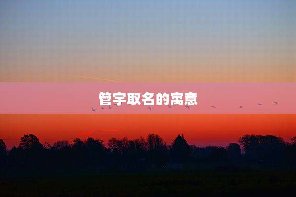 管字取名的寓意