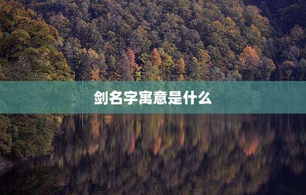 剑名字寓意是什么