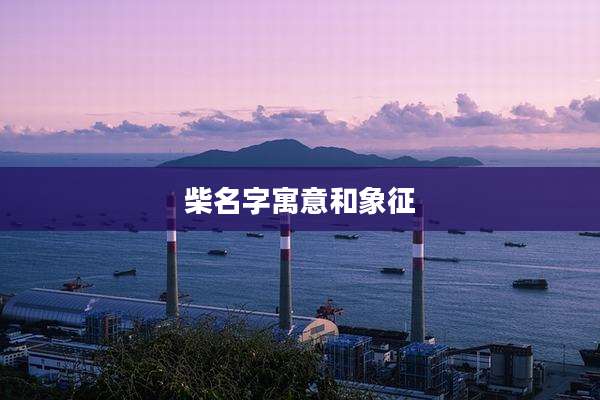 柴名字寓意和象征