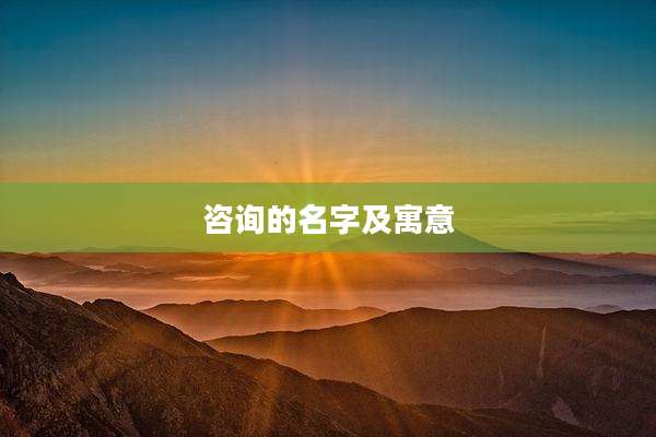咨询的名字及寓意