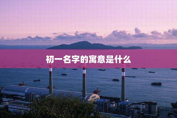 初一名字的寓意是什么