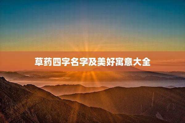 草药四字名字及美好寓意大全