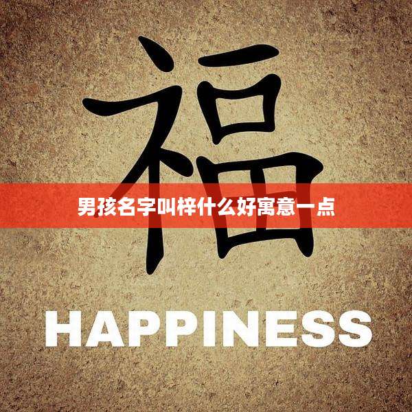 男孩名字叫梓什么好寓意一点