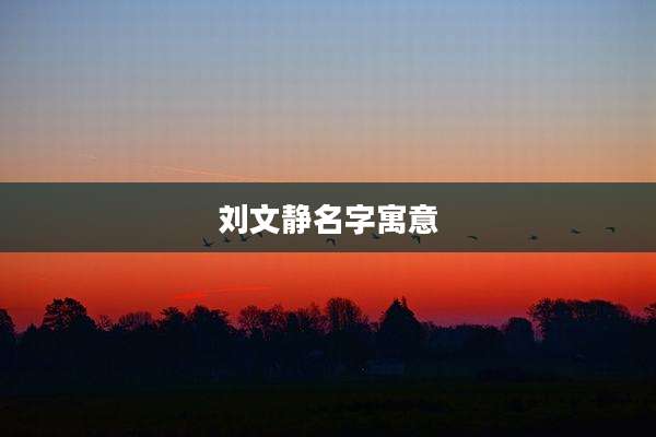 刘文静名字寓意