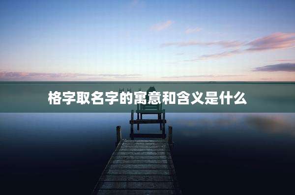 格字取名字的寓意和含义是什么