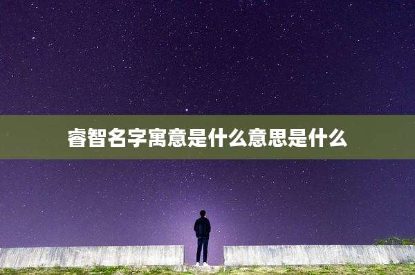 睿智名字寓意是什么意思是什么