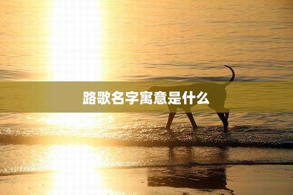 路歌名字寓意是什么
