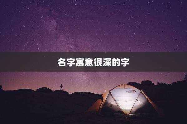 名字寓意很深的字