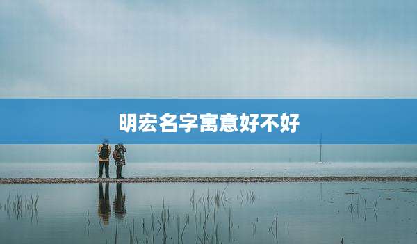 明宏名字寓意好不好