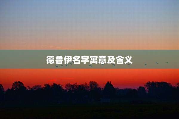 德鲁伊名字寓意及含义