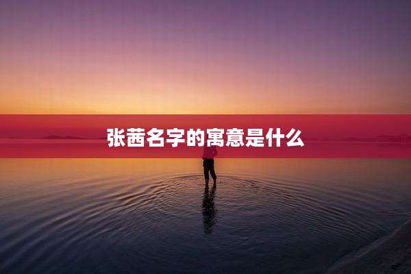 张茜名字的寓意是什么