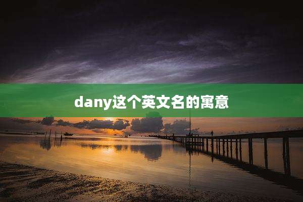 dany这个英文名的寓意
