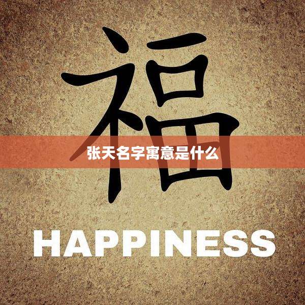 张天名字寓意是什么