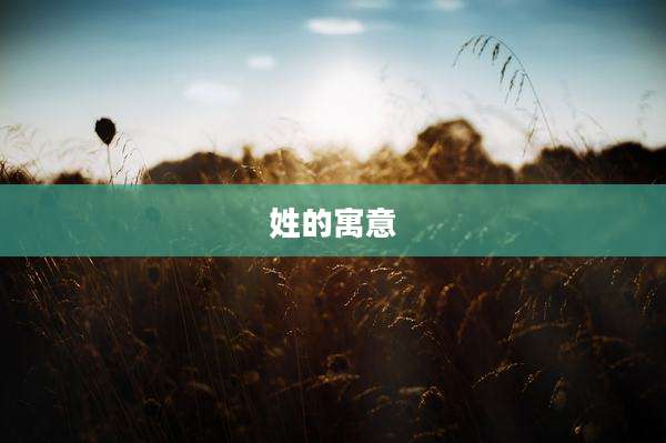 姓的寓意