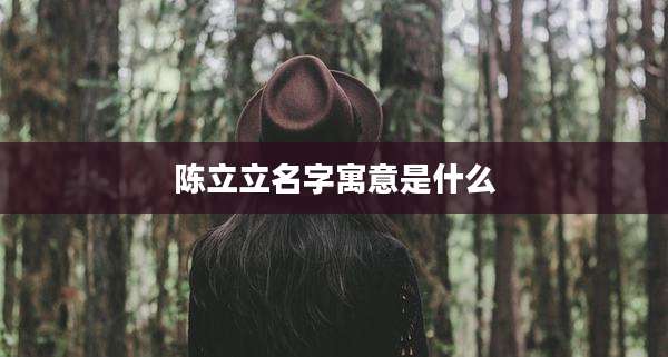 陈立立名字寓意是什么