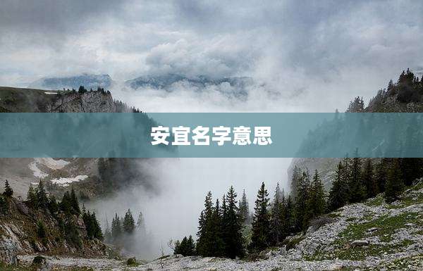 安宜名字意思