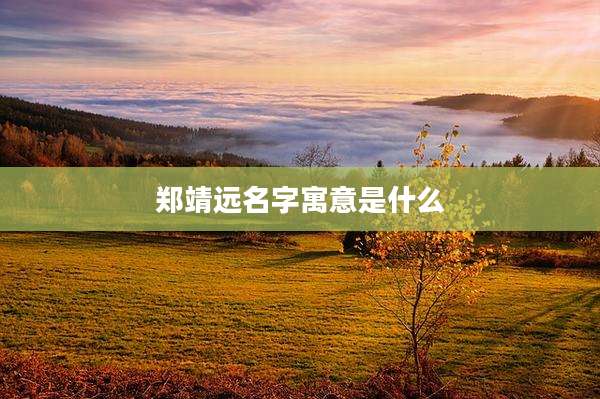 郑靖远名字寓意是什么