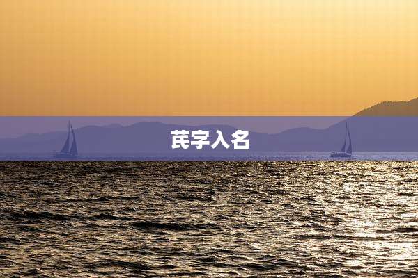 芪字入名