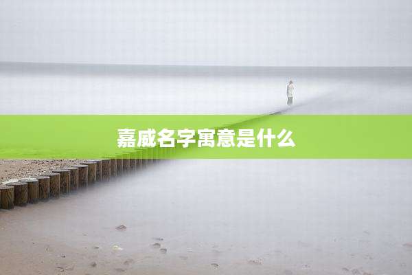 嘉威名字寓意是什么