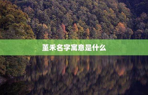 堇禾名字寓意是什么