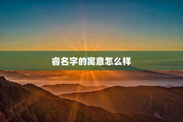睿名字的寓意怎么样