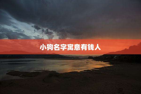 小狗名字寓意有钱人