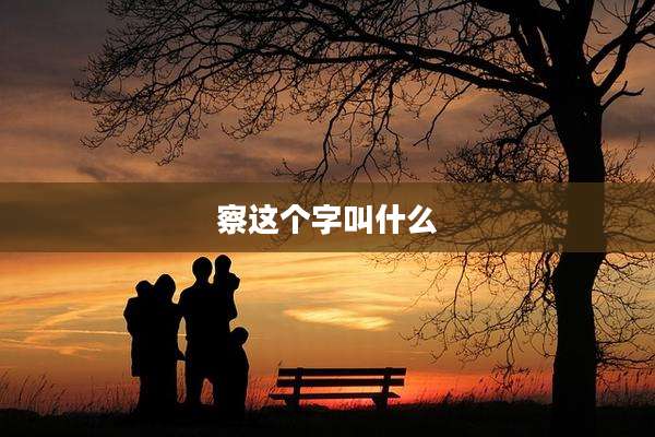 察这个字叫什么