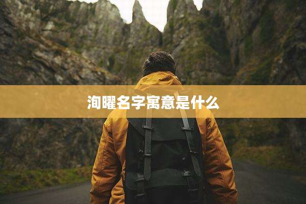 洵曜名字寓意是什么