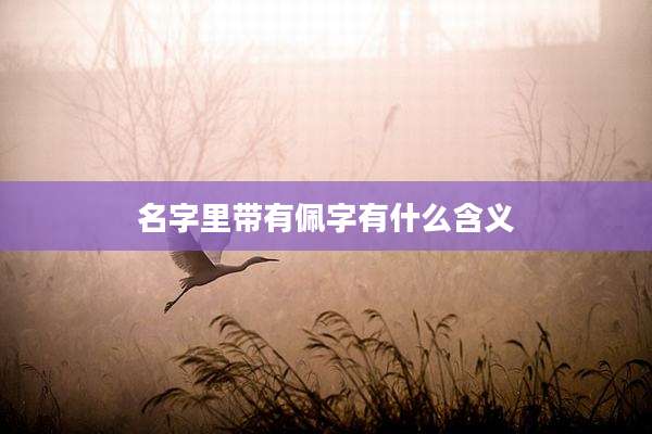 名字里带有佩字有什么含义