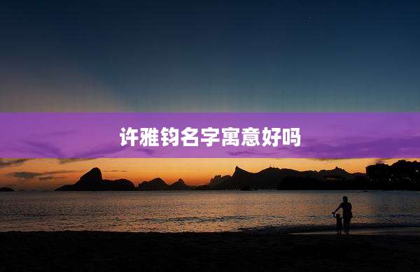 许雅钧名字寓意好吗