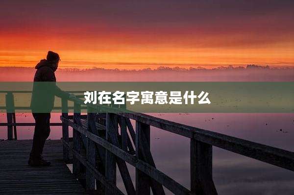 刘在名字寓意是什么