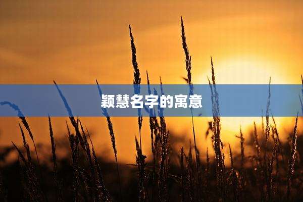 颖慧名字的寓意